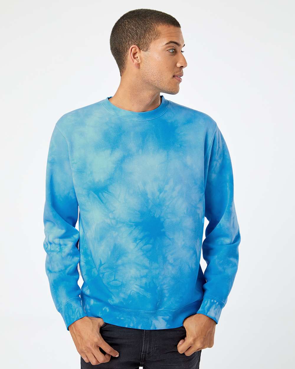 [NEW] Independent Trading Co. Unisex Midweight Tie-Dyed Crewneck Sweatshirt
